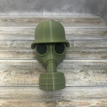 Крышка на фаркоп Stalker Заглушка с противогазом и шлемом колпак Зеленый 50 мм 3d-9201