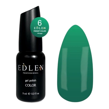 Гель-лак EDLEN Preset Color Vitrage 06 изумрудный, 9 мл