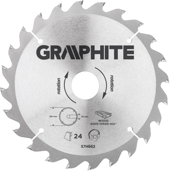 Tarcza do pilarki Graphite 185 x 30 mm 57H662 (5902062576620)