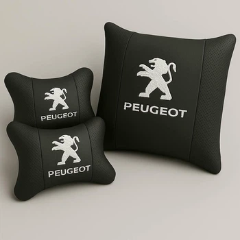 Комплект подушек в авто для поясницы и подголовника с логотипом PEUGEOT