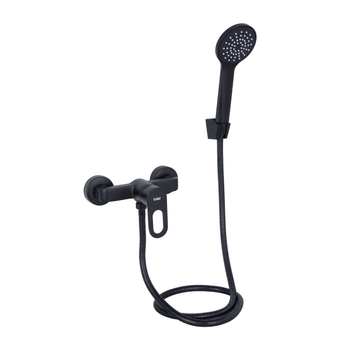 Змішувач для душу Lidz Latwa 010 (з душовим гарнітуром) LDLAT010BLA45421 Чорний матовий