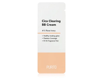 ББ крем для обличчя з екстрактом центели PURITO Cica Clearing BB Cream 1 ml №15 Rose Ivory (пробник)