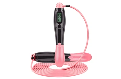 Скоростная скакалка со счетчиком EasyFit черный-розовый 5003066