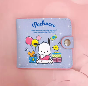 Дитячий гаманець на кнопці MINISO Pochacco картхолдер / візитниця для карток і грошей з аніме персонажем Sanrio Почакко, фіолетовий (105758647)