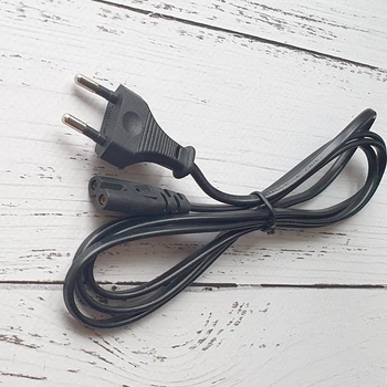 Мережевий кабель живлення / шнур C7 2pin (IEC-C7 - CEE 7/16) 1.5м Черный
