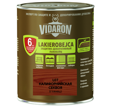 Лакобейц защитно-декоративный Vidaron L07 калифорнийская секвоя 0.7 л