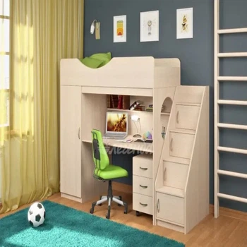 Кровать-чердак с тумбочкой и лестницей Легенда 9-3 Design Service 2328×834×1660 мм (DS-9...3)