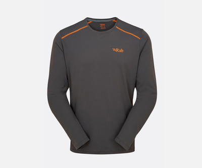 Футболка с длинным рукавом мужская Rab Force LS Tee, Graphene, L (RB QBL-07-GRH-LRG)