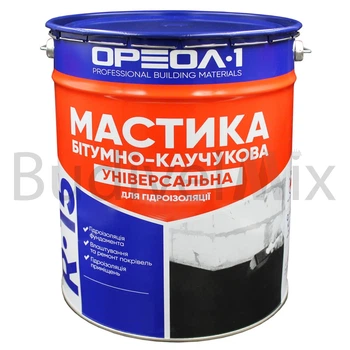 Мастика гідроізоляційна бітумно-каучукова Ореол-1 R-15 Універсальна 10 кг