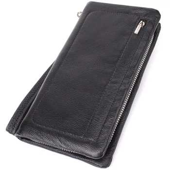 Женский кожаный кошелек-клатч с отделением под телефон ST Leather bg231fash01 Черный