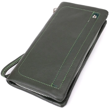 Стильний гаманець для жінок з відділенням під телефон ST Leather bg231fash03 Зелений