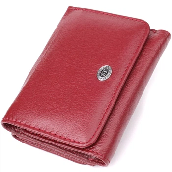 Компактный женский кошелек из натуральной кожи ST Leather bg230fash73 Бордовый