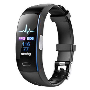 Розумний спортивний фітнес-браслет Jiks Fit з тонометром та виміром IP67 0.96" Black-Blue