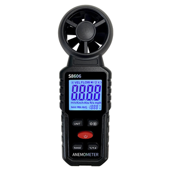 Анемометр цифровой S8606 0-45 м/с измеритель скорости ветра с измерителем температуры (JDT-0847452)