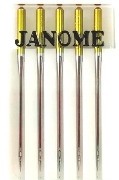 Иглы JANOME,"золотая колба" № 90, для бытовой машины, универсальная (упаковка 5 игл)