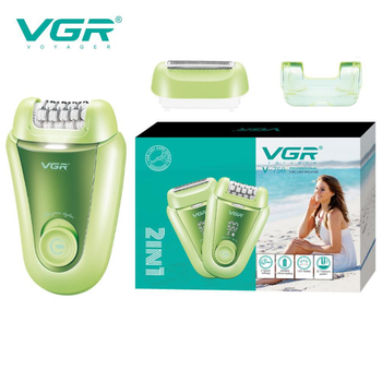 Эпилятор vgr 2 в 1 v-758. цвет: зеленый