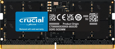 Pamięć RAM Crucial SODIMM DDR5-5600 65536MB PC5-44800S Black (CT64G56C46S5)