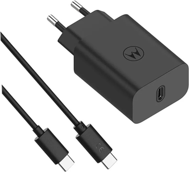 Мережевий зарядний пристрій Motorola TurboPower 30W USB-C + кабель USB-C (6955226410833)