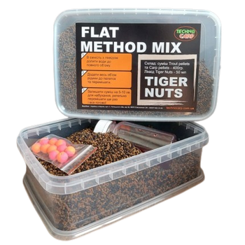 Флет Метод Мікс Техно Карп Flat Method Mix Tiger Nut (тигровий горіх) 400g + Liquid,80736