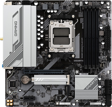 Материнська плата Socket_AM5 GigaByte Gaming Plus WIFI (mTX, AMD B650, 4x DDR5, Wi-Fi /Bluetooth)