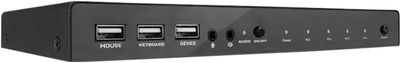 Przełącznik KVM Lindy 4 Port HDMI 4K60, USB 2.0 & Audio Black (4002888328104)