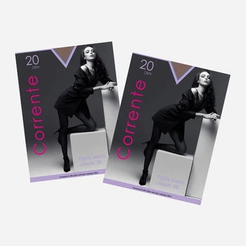 Набір колготок 20 Den жіночих Corrente Classic 20 Set р 2 2 шт Сіро-коричневий (2100001590666)