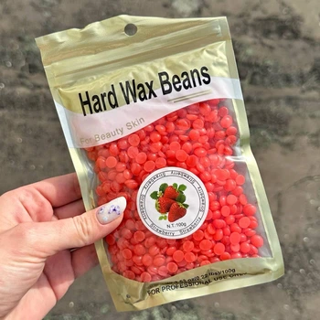 Воск горячий в гранулах Hard Wax Beans 100 гр (Клубника)