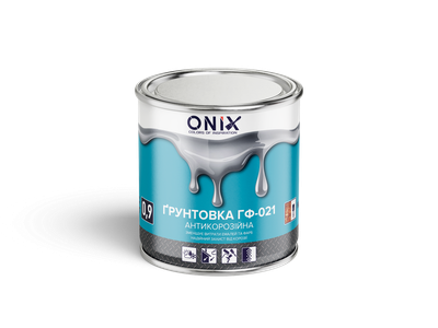 Грунт по металлу 0.9 кг ГФ-021 Серый антикорозийный "ONIX"