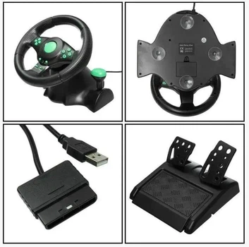 Игровой руль с педалями Vibrating Wheel PS3 PC USB
