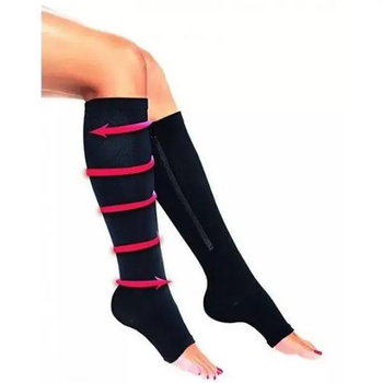 Компресійні гольфи Zip Sox, шкарпетки від варикозу, L/XL чорні
