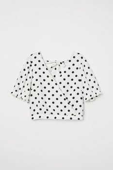 Блуза H&M 40 біло-чорний горох 505766122