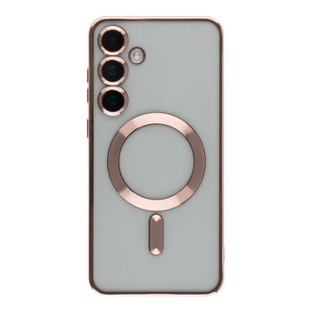 Чoхол TPU Metallic Full Camera with Magsafe для Samsung Galaxy S25+ 5G (S936) Колір Rose Gold