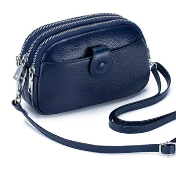 Практична трендова жіноча сумка cross-body з натуральної шкіри Monte-785 синя