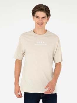 Футболка хлопковая длинная мужская U.S. Polo Assn G081SZ011-000-2006915(tas) L Песочная (8683858762271)