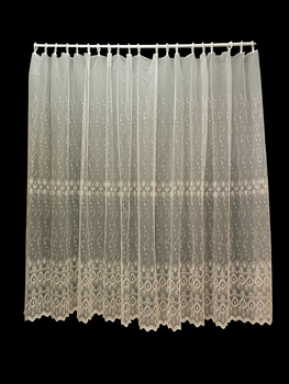 Коротка кремово-золотава тюль з вишивкою висота 1.50 м. (К135)