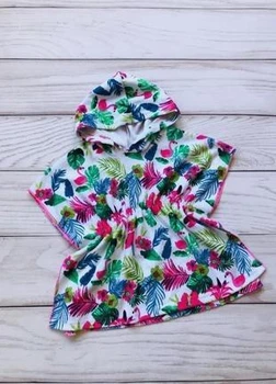 Пончо Primark 740203 белые цветы 74см