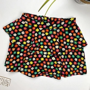 Юбка Primark 863523 черный цветы 128см