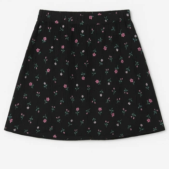 Юбка Primark 5427 черный цветы 140см
