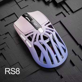 Беспроводная игровая мышь для компьютера / ноутбука / планшета SMAILWOLF RS8 Bluetooth с USB приемником и LED-подсветкой, 12.5х6.5х4 см, сиреневый (106306483)