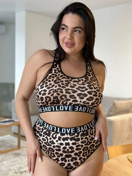 Комплект белья plus size топ и трусики, лео love, XL