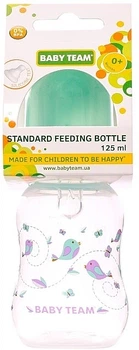 Пляшка для годування із силіконовою соскою 125 мл, м'ятна - Baby Team 125ml (1237194-31104594)