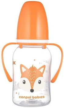 Стандартная бутылочка с ручками "Cute Animals", 120 мл, оранжевая - Canpol Babies 120ml (1378897-31339941)