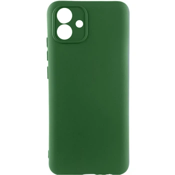 Противоударный Чехол TPU GETMAN Liquid Silk Full Camera для Samsung Galaxy A04 Зеленый / Dark green