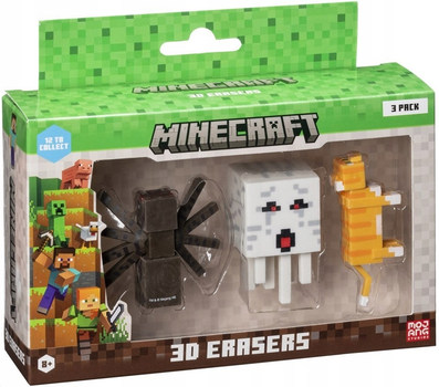 Набір фігурок Mojang Minecraft 3D гумки Wer.A 3 шт (7290120510913)