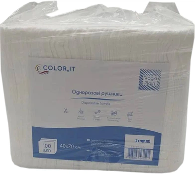 Полотенца COLOReIT 40 х 70 см 100 шт сложенные гладкие (4823103561591)