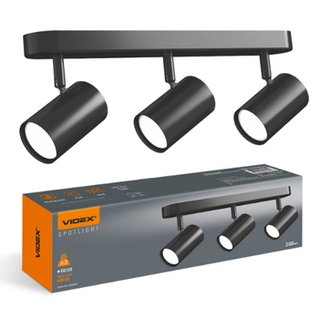 LED Світильник накладний під лампу 3*GU10 поворотний VL-SPF05B-WFB Videx