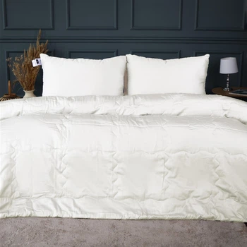 Набір MirSon №2982 Line Satin Premium Дві ковдри літні King Size 155x215 см 0001 Moko White EcoSilk + дві подушки 50х70 см + дві наволочки 50х70 см + простирадло 220х240 см (2200010975116)
