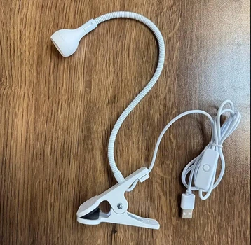 Лампа UV/LED для сушіння нігтів на прищіпці, 5 Вт, USB, біла