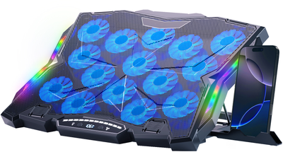 Охолоджувальна підставка для ноутбука Dyxon MEGAFREEZE 13 Gaming Pro RGB Illumination Black (DXNMGFGP13B)