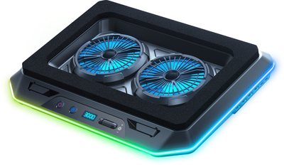 Охолоджувальна підставка для ноутбука Dyxon MEGAFREEZE 15 Gaming Pro RGB Illumination Black (DXNMGFGP15B)